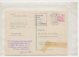 Damaged Mail Card Germany 1981 Damaged By Post-technical Machines - Plastic Wrapper Provided - Zonder Classificatie