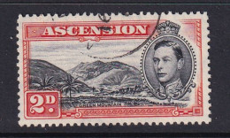 Ascension: 1938/53   KGVI    SG41a    2d  Black & Red-orange  [Perf: 13]   Used - Ascensione