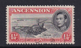 Ascension: 1938/53   KGVI    SG40b    1½d   Black & Vermilion  [Perf: 13]  Used - Ascension