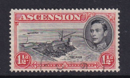 Ascension: 1938/53   KGVI    SG40b    1½d   Black & Vermilion  [Perf: 13]  Used - Ascensione