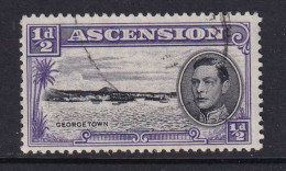Ascension: 1938/53   KGVI    SG38b    ½d  [Perf: 13]    Used - Ascension