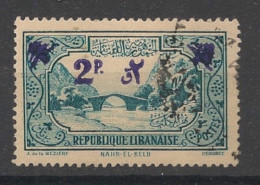 GRAND LIBAN - 1943-45 - N°YT. 181 - 2pi Sur 5pi Vert-bleu - Oblitéré / Used - Used Stamps