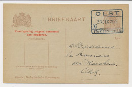 Spoorwegbriefkaart G. PNS191 B - Locaal Te Olst 1922 - Entiers Postaux