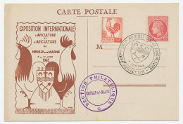 Card / Postmark France 1946 Poultry - Beekeeping - Granjas