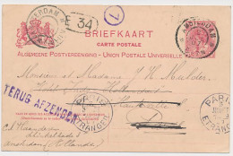 Briefkaart G. Amsterdam - Frankrijk 1907 - Onbestelbaar - Retour - Ohne Zuordnung
