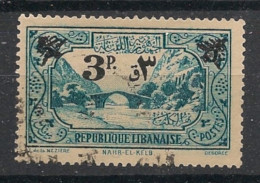 GRAND LIBAN - 1943-45 - N°YT. 182 - 3pi Sur 5pi Vert-bleu - Oblitéré / Used - Used Stamps