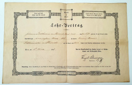 Lehr-Vertrag Bei Sattlermeister, In Wien Hernals, 1885 - Historical Documents