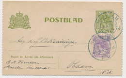 Postblad G. 13 / Bijfrankering Haarlem - Obdam 1920 - Entiers Postaux