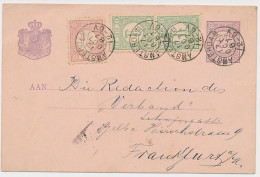 Briefkaart G. 23 / Bijfrankering Amsterdam - Duitsland 1887 - Entiers Postaux