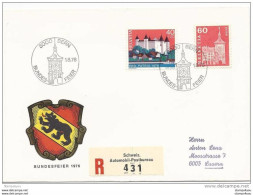 190 - 2 - Enveloppe Recommandée Avec Oblit Spéciale "Fête Nationale 1976 Bern" - Marcophilie