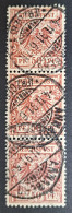 Deutsches Reich 1889, 3er-Streifen, Mi 50d Gestempelt Geprüft - Used Stamps
