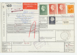 Em. Juliana Expresse Pakketkaart Wageningen - Belgie 1969 - Ohne Zuordnung