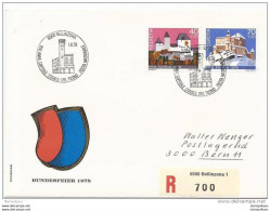 190 - 3 -  Enveloppe Recommandée Avec Oblit Spéciale "Fête Nationale 1978 Bellinzona" - Storia Postale