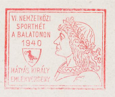 Meter Card Hungary 1940 International Sports Week At Lake Balaton  - Sonstige & Ohne Zuordnung