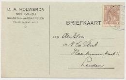 Firma Briefkaart Nes West Dongeradeel 1921 - Granen- Aardappelen - Unclassified