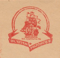 Meter Cover Netherlands 1958 Sailing Ship - De Zeven Provincien - Schiffe