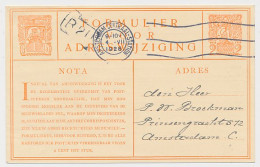 Verhuiskaart G. 8 Locaal Te Amsterdam 1928 - Na 1 Februari 1928 - Postwaardestukken