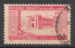 GRAND LIBAN - 1943 - N°YT. 189 - Parlement 25pi Rose - Oblitéré / Used - Usati