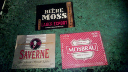Brsserie De Saverne Anciennes Etiquettes De Bière Lot De 3 Différentes Bières Mossbräu Saverne Et Moss - Cerveza
