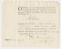 Kwitantie Verpondinge - Den Haag 1778 - Fiscali