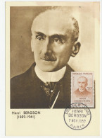 Maximum Card France 1959 Henri Bergson - Literature - Nobelpreisträger