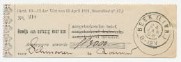 Beek 1908 - Ontvangbewijs Aangetekende Zending - Unclassified