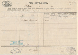 Vrachtbrief H.IJ.S.M. Schagen - Leiden - Oudshoorn 1906 - Etiket - Unclassified