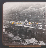 Très Rare 1856 * Chamonix Avant La Chapelle Anglaise Et Le Futur « Chemin Loppé » * Plaque Verre Stéréoscopique - Stereoscopio