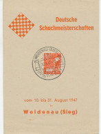 Card / Postmark Germany 1947 Chess Championships Germany - Zonder Classificatie