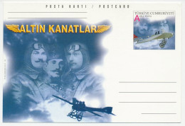 Postal Stationery Turkey 2001 Gold Wings - Vliegtuigen