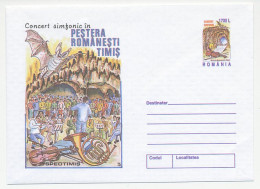 Postal Stationery Romania 2000 Concert Symfonic - Violin - Horn - Bat - Musique