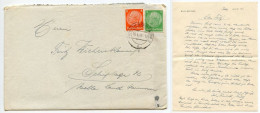 Germany 1941 Cover & Letter; Potsdam-Babelsberg - Willy Mertens To Schiplage; Hindenburg Stamps - Covers & Documents