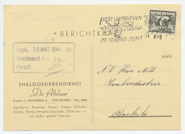 Firma Briefkaart Apeldoorn 1941 - Snelgoederendienst De Adelaar - Unclassified