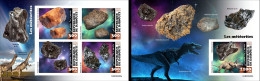 Djibouti 2023, Meteors And Dinosaurs, 4val In BF +BF IMPERFORATED - Minerals