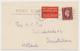 Op Zondag Bestellen - Worthing GB / UK - Amsterdam 1939 - Cartas & Documentos