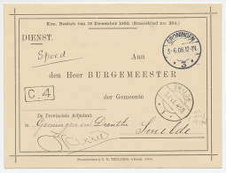 Dienst Groningen - Smilde 1908 - Provinciaal Adjudant - Non Classés