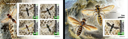 Djibouti 2023, Animals, Wasps, 4val In BF +BF IMPERFORATED - Autres & Non Classés