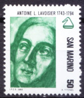 San Marino 1982 MNH, Antoine Lavoisier, Father Of Modern Chemistry - Chimica