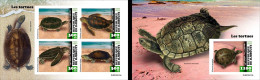 Djibouti 2023, Animals, Turtles, 4val In BF +BF IMPERFORATED - Schildkröten