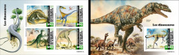 Djibouti 2023, Animals, Dinosaurs, 4val In BF +BF IMPERFORATED - Prehistorics