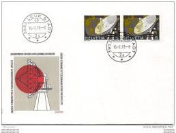 190 - 44 - Enveloppe Avec 2 Timbres "Station Satellite Leuk Stadt Et Cachet à Date 1973" - Marcofilie