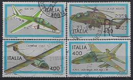 Italy 1983  Flugzeugbau  (o) Mi.1834-1837 - 1981-90: Afgestempeld