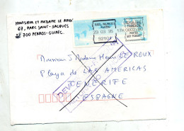 Lettre Vignette Rueil + Retour + Tenerife - 1990 Type « Oiseaux De Jubert »