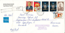USSR Registered Cover Moscow 15-11-1982 Sent To Denmark With More Topic Stamps (the Cover Is Foldet In The Left Side) - Brieven En Documenten