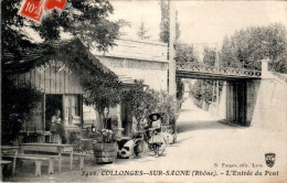 Collonges-au-Mont-D'Or Canton Limonest Restaurant L'Entrée Du Pont Commerce Rhône 69660 N°3426 Cpa Voyagée En 1912 TB.E - Autres & Non Classés