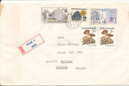 Czechoslovakia Registered Cover Sent To Denmark 1991 Topic Stamps - Cartas & Documentos