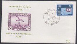 Belgique FDC 1980 1970 Journée Du Timbre Timbre Sur Timbre Avion Goutroux - 1971-1980