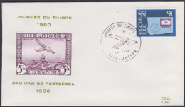 Belgique FDC 1980 1970 Journée Du Timbre Timbre Sur Timbre Avion Musson - 1971-1980