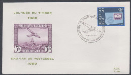 Belgique FDC 1980 1970 Journée Du Timbre Timbre Sur Timbre Avion Bruxelles Brussel - 1971-1980