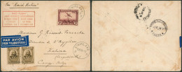 PA4 + N°385 X2 (variété V2) Sur Lettre Par Avion "Raid Rubin" De St-Niklaas (1934) > Kalina (Congo Belge) - Storia Postale